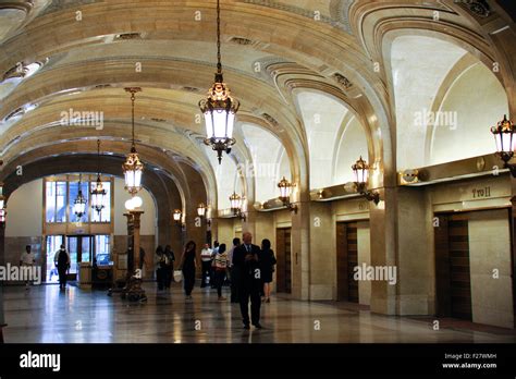 Interior of City Hall lobby, Chicago, Illinois. Local government ...