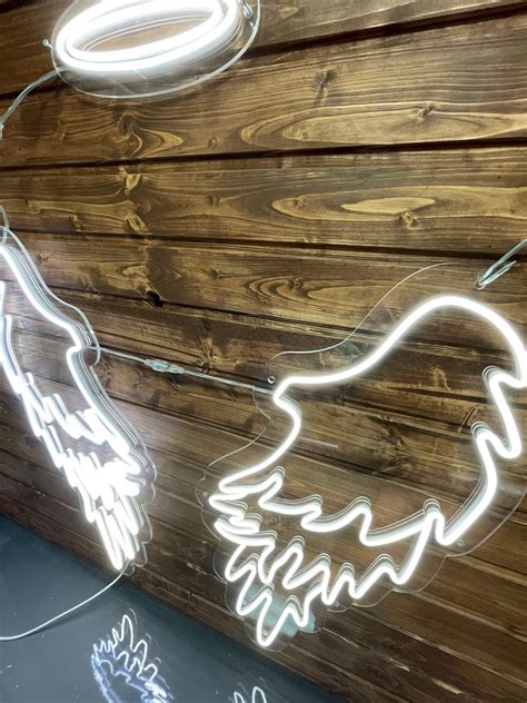 Rgb Led Neon Wings And Halo Custom Neon Led Sign Wall Decor Party Neon Sign Neon Light Bedroom