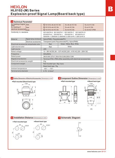 Hl M Series Explosion Proof Signal Lamp Board Back Type Exporter