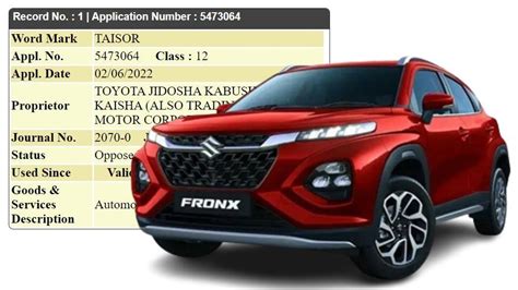 Toyota Urban Cruiser Taisor Name Trademarked, Maruti Suzuki Fronx Based ...