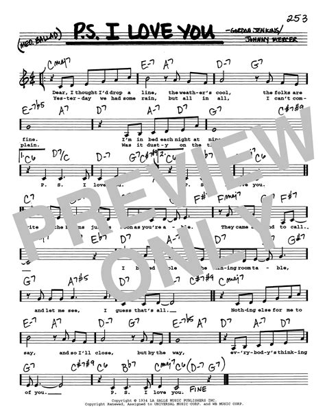 P S I Love You Low Voice By The Hilltoppers Sheet Music For Real