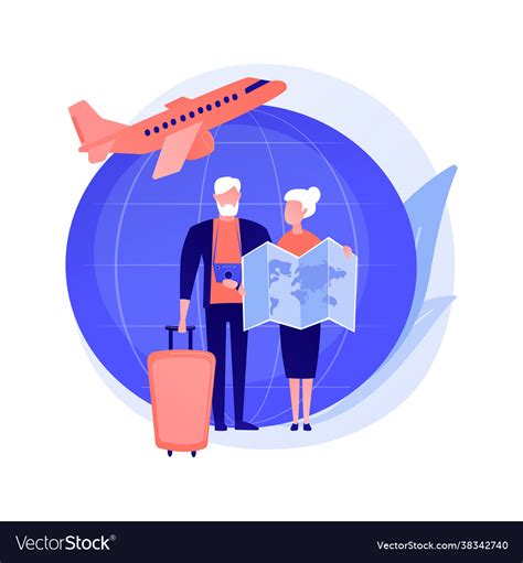 Retirement travel concept metaphor Royalty Free Vector Image