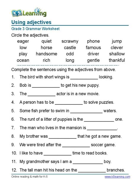 Th Grade English Worksheets