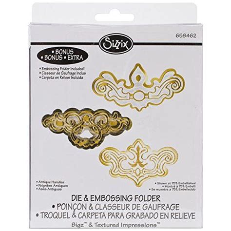 Sizzix NOM014321 Bigz Die/Bonus Textured Impressions, Antique Handles ...