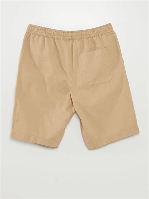 Bermudas Tipo Chino Anchas Con Lino BEIGE Kiabi 17 00