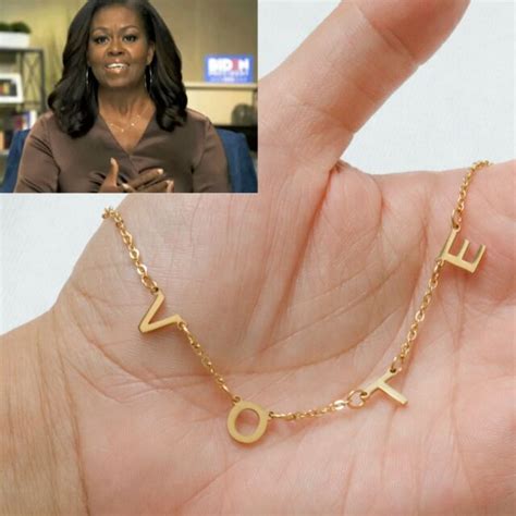 Vote Necklace Michelle Obama Vote Necklace Custom Initial Necklace Ebay