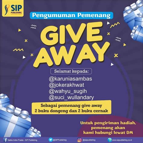 Pengumuman Pemenang Giveaway Sip Publishing