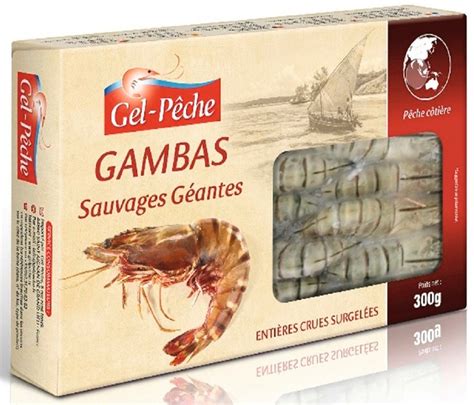 3423770213390 GEL PECHE GAMBAS SAUVAGES ENTIERES CRUES X4 GEL PECHE