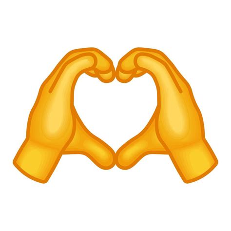 Two Hands Forming A Heart Shape Large Size Of Yellow Emoji Hand