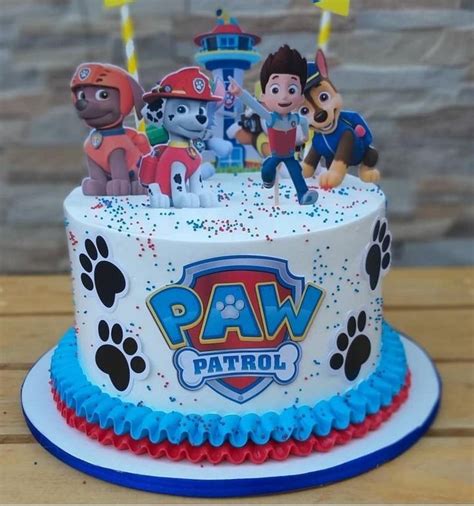 A Birthday Cake With Paw Patrol Characters On It