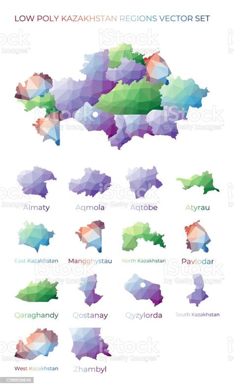 Ilustración De Regiones Polines Bajas Kazajas Y Más Vectores Libres De