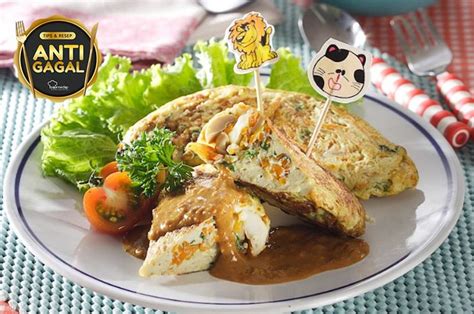 Meskipun Tampil Sederhana Resep Omelet Sayur Saus Pecel Ini Rasanya