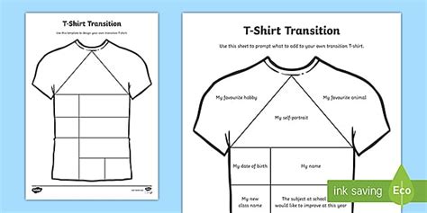 T Shirt About Me Activity KS2 Transition Twinkl