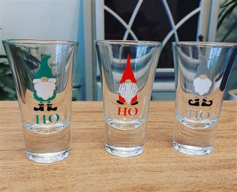 Ho Ho Ho Gonk Shot Glasses Set Of 3 Christmas Glasses Etsy Australia