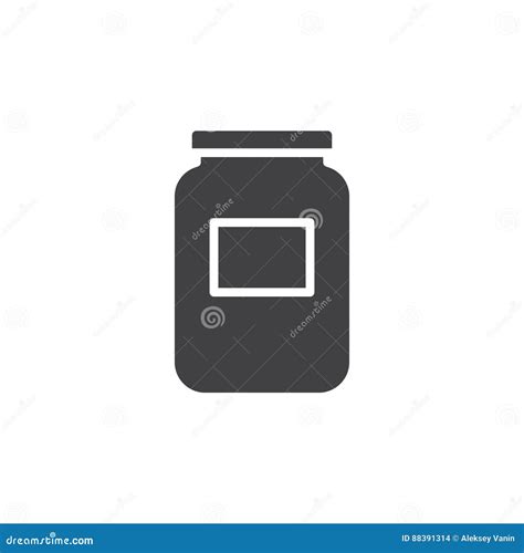 Glass Jar Icon Vector Filled Flat Sign Solid Pictogram Isolated On