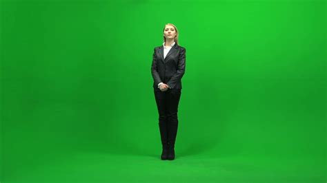 Women Standing Full Body Isolated Green Stock Footage Sbv 307931660