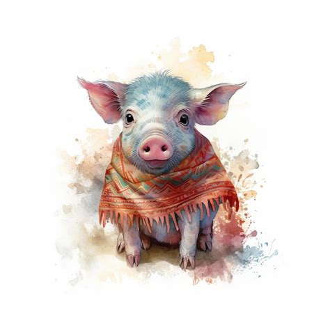 Lindo Beb Cerdito De Acuarela Ilustraci N Ai Generativo Foto Premium