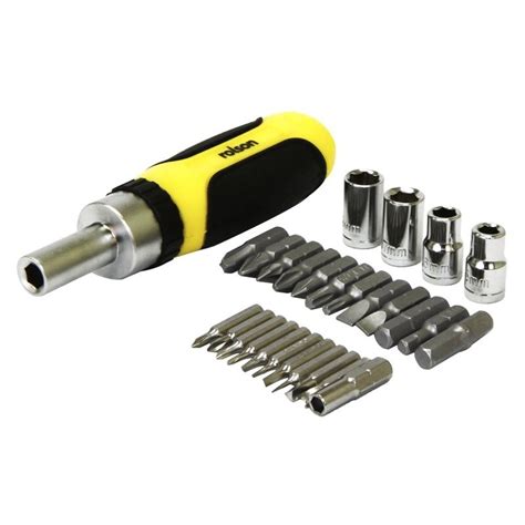 Rolson 28450 28pc Ratchet Screwdriver Bit And Socket Set