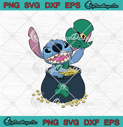 Disney Stitch Happy Saint Patricks Day Lilo And Stitch Svg Png Eps Dxf