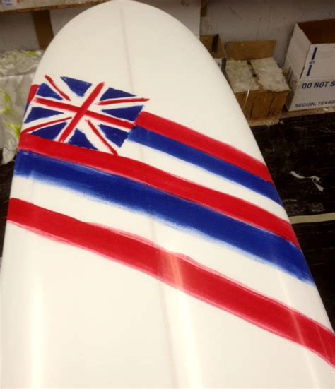 Hand Painted Hawaiian Flag « Hawaii Surf Factory, Custom Surfboards ...