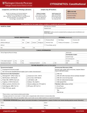 Fillable Online Cytogenetics Wustl Constitutional Requisition