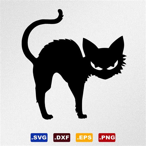 Halloween Cat Svg Dxf Eps Vector Files For Cricut Etsy