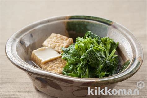 菜の花と厚揚げのさっと煮のレシピ・つくり方 キッコーマン ホームクッキング