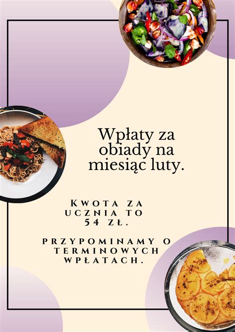 Opłata za obiady Szkoła Podstawowa w Łasinie