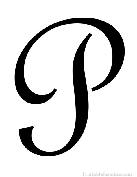 Printable Cursive Letter P - Print Letter P in Cursive Writing