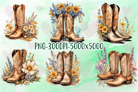 Vintage Cowboy Boots With Sunflowers Graphic By Sr Design Creative