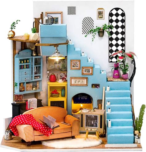 Robotime Dollhouse Miniature Diy House Kit With Furniture