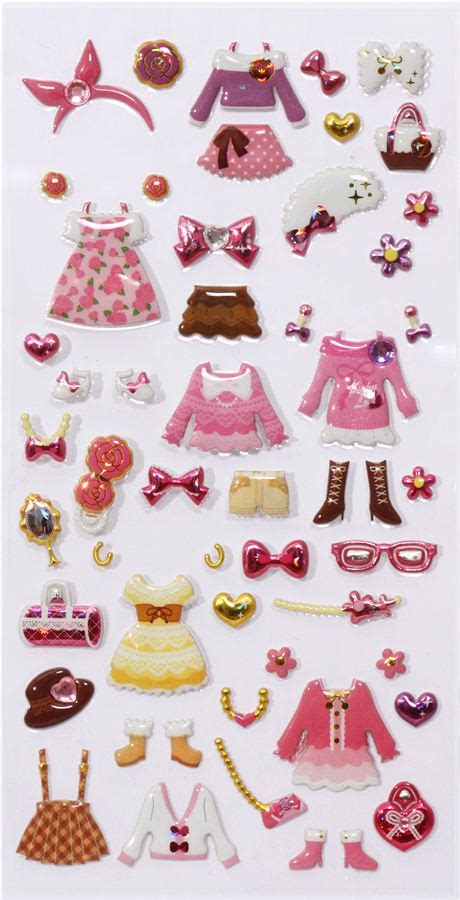 Summer Girls Dress Up Doll 3d Stickers Sticker Sheets Stickers