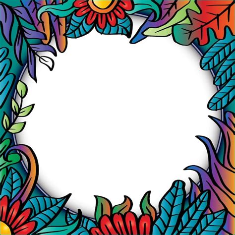 Fondo De Marco Floral Dibujado A Mano Vector Premium