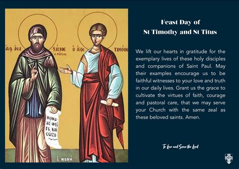 Saint Timothy And Saint Titus Feast Day St Edmunds Catholic Academy