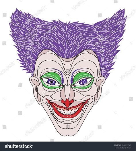 Comic Evil Psycho Clown Mask Stock Vector Royalty Free 2159767387