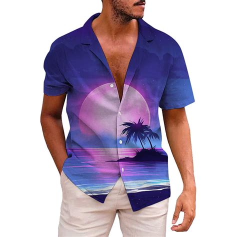 Szxzygs Mens Casual Button Down Shirts Long Sleeve Mens Coconut Tree