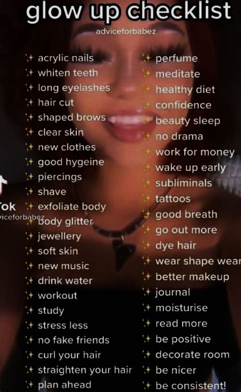 Glow Up Checklist