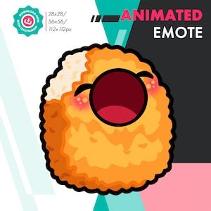 Animated Chicken Nugget Emote Cute Fried Chicken Pop Emote For