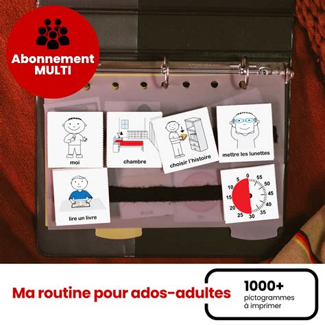 Pictogrammes à imprimer pour adolescents et adultes Abonnement multi