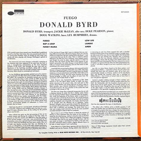 Us Rvg Donald Byrd Fuego Blue Note Bst Liberty