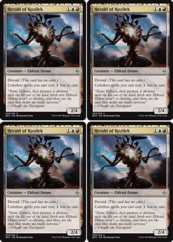 4x Herald Of Kozilek Battle For Zendikar Mtg Creature — Eldrazi Drone