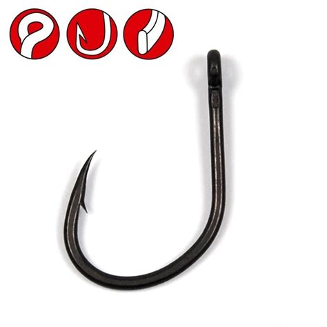 50pcs Teflon Coated Wide Gap Carp Hooks Forged Shank Strong Sharp