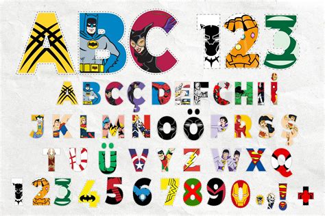 Superhero Alphabet Printable Letters Superheroes Font Etsy