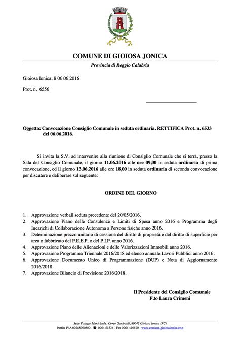 Gioiosa Jonica Convocazione Del Consiglio Comunale Ciavula