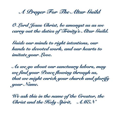 Ministries Altar Guild Prayers Altar Guild