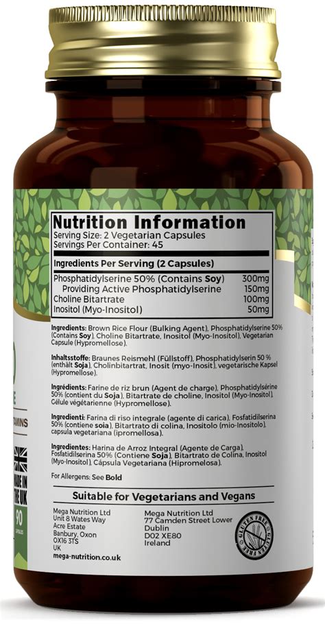 Ezyleaf Ps Phosphatidylserine Veg Capsules Ezyleaf Nutrition