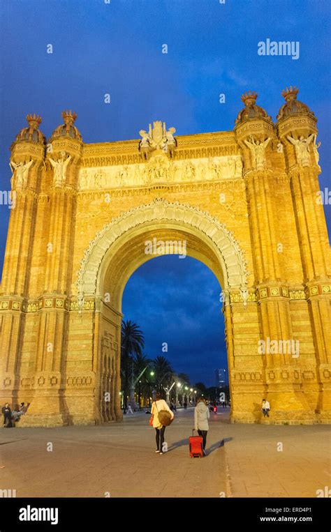 Arc De Triomf Triumphal Arch Barcelona Catalonia Spain Stock Photo