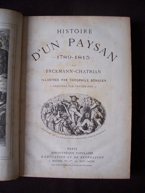 Histoire D Un Paysan By Erckmann Chatrian Bon Couverture