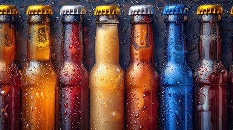 Premium Photo Image Six Beer Bottles Blue Crown Background Banner Hd