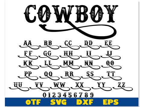 Cowboy Font With Tails Cowboy Distressed Font Otf Western Inspire